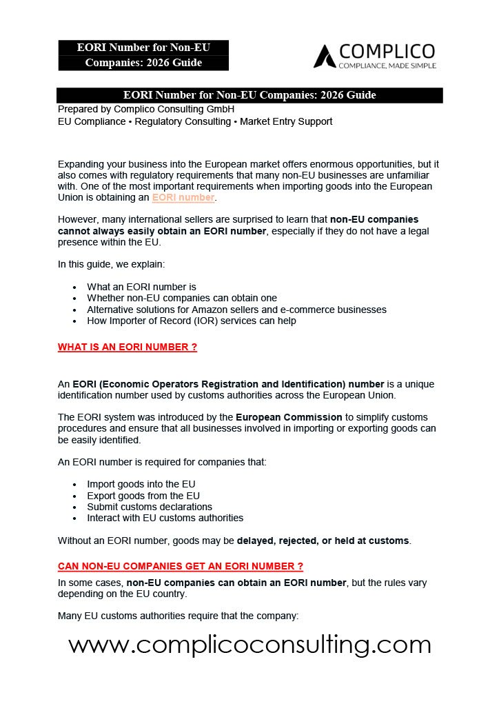 EORI Number for Non-EU Companies 2026 Guide