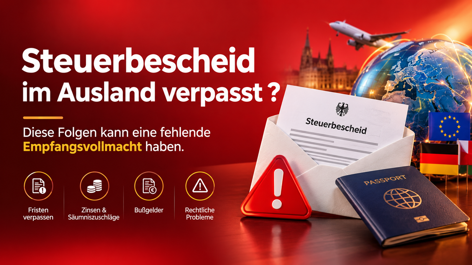 Steuerbescheid im Ausland verpasst ? Diese Folgen kann eine fehlende Empfangsvollmacht haben